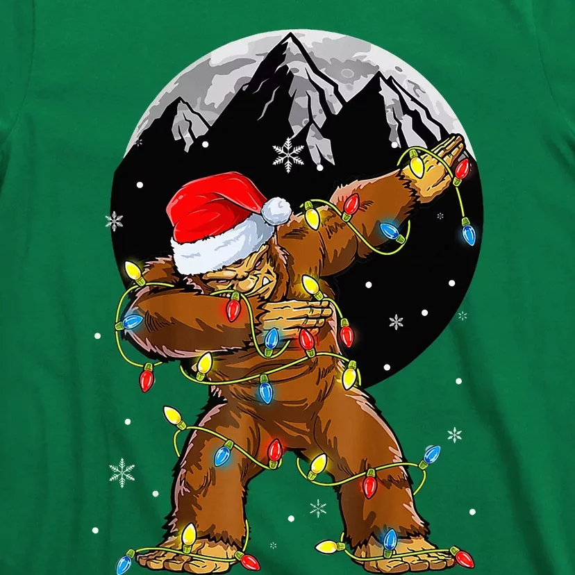 Bigfoot Santa Christmas Tree Lights Xmas Sasquatch T-Shirt