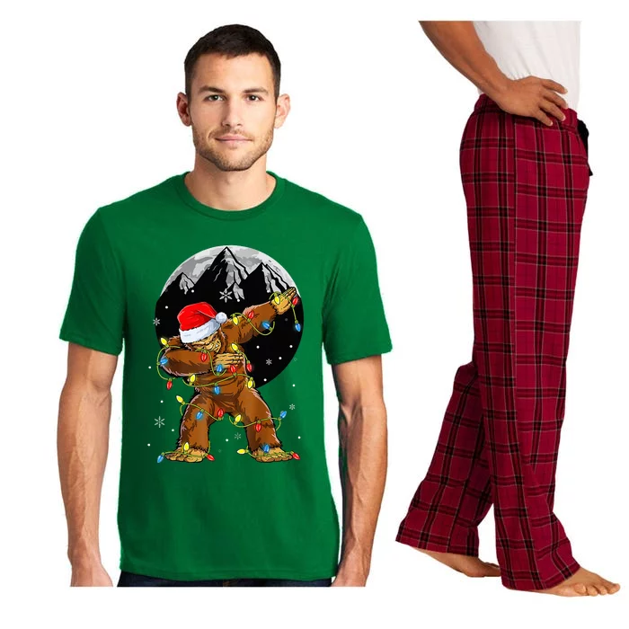 Bigfoot Santa Christmas Tree Lights Xmas Sasquatch Pajama Set