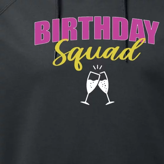 Birthday Squad Champagne Toast Performance Fleece Hoodie