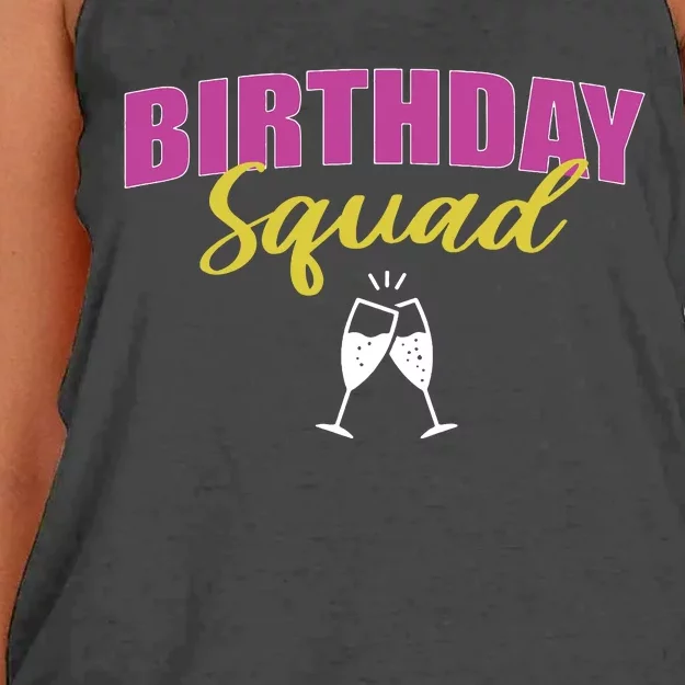 Birthday Squad Champagne Toast Women's Knotted Racerback Tank