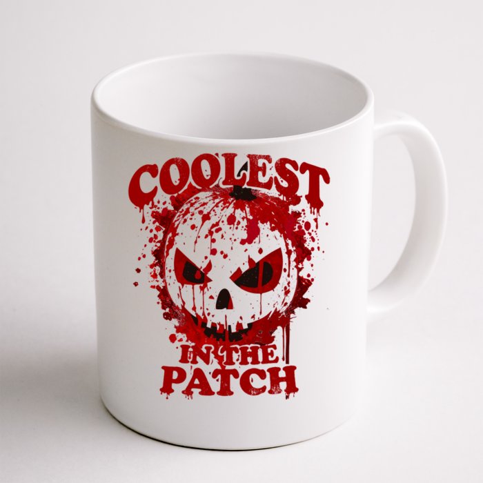 Blood Splatter Coolest Pumpkin In The Patch Bloody Halloween Meaningful Gift Front & Back Coffee Mug