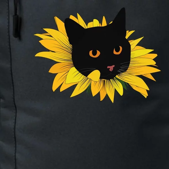 Black Sunflower Cat Cute Daily Commute Backpack