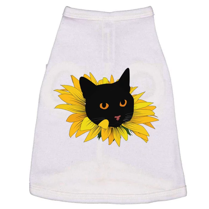 Black Sunflower Cat Cute Doggie Tank