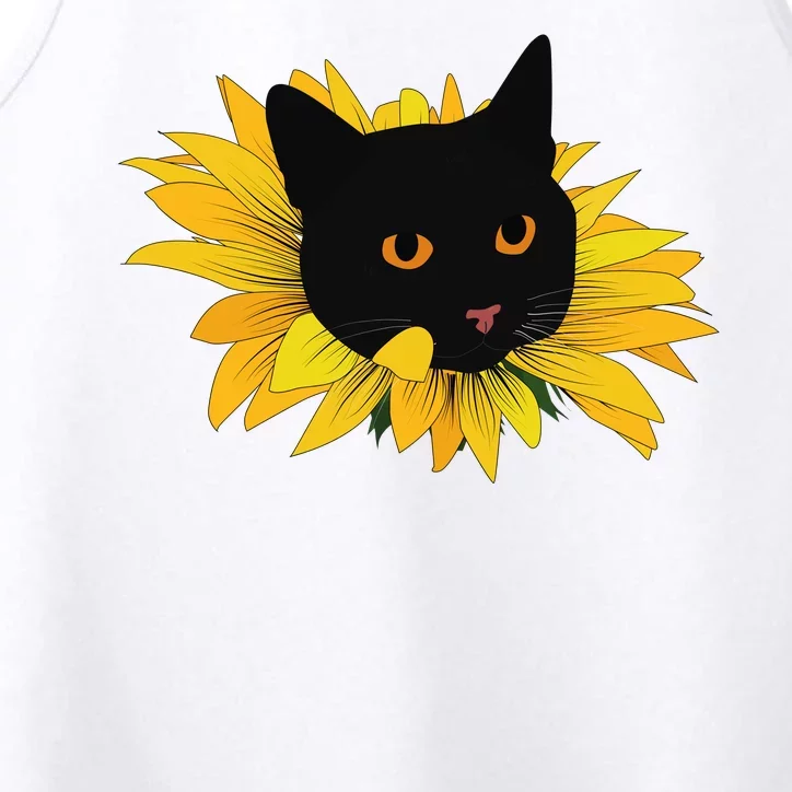 Black Sunflower Cat Cute Performance Tank