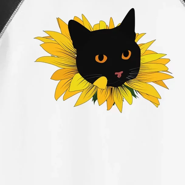 Black Sunflower Cat Cute Toddler Fine Jersey T-Shirt