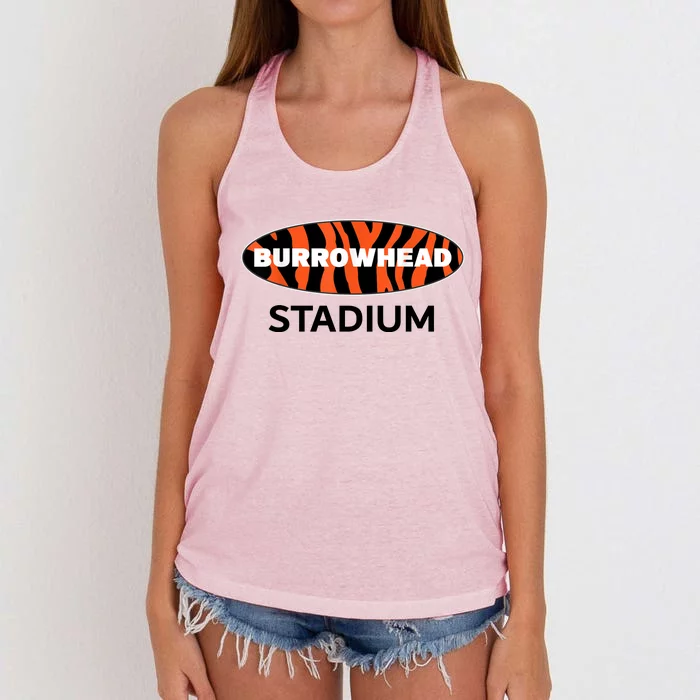 Burrowhead Stadium Cincinnati Football Women's Knotted Racerback Tank