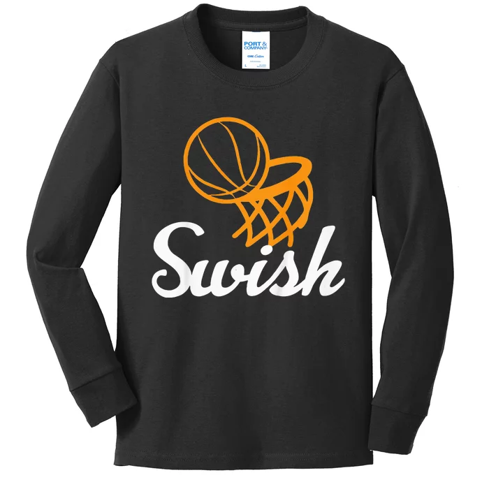 Basketball Swish Cool Sports Clothing Kids Long Sleeve Shirt