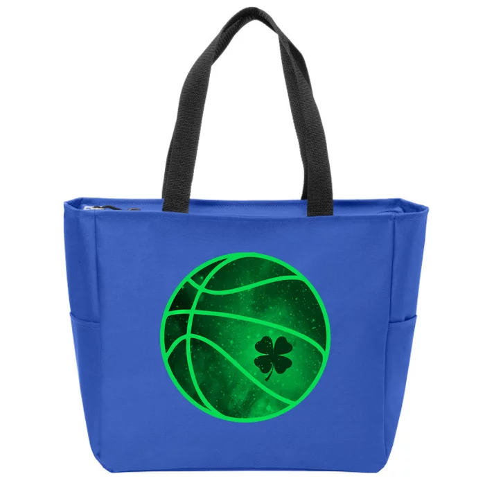 Basketball Shamrock Clover Leaf Pajama St Patrick's Day Gift Zip Tote Bag