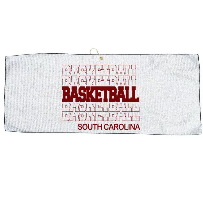 Basketball South Carolina In Modern Stacked Lettering Large Microfiber Waffle Golf Towel