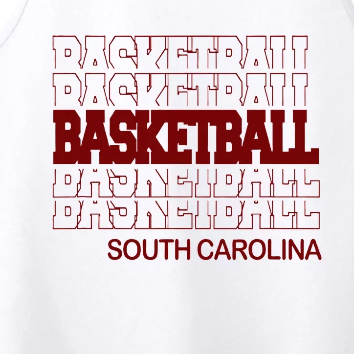 Basketball South Carolina In Modern Stacked Lettering Performance Tank