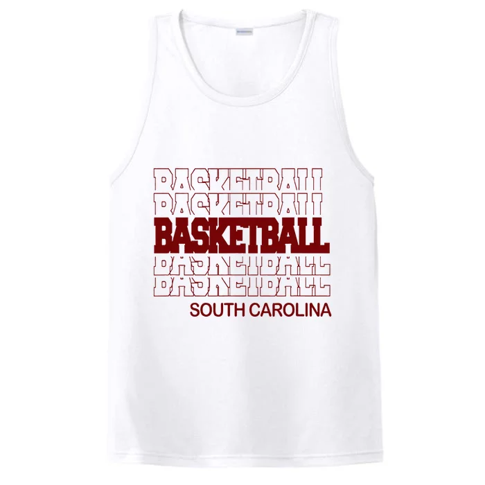 Basketball South Carolina In Modern Stacked Lettering Performance Tank