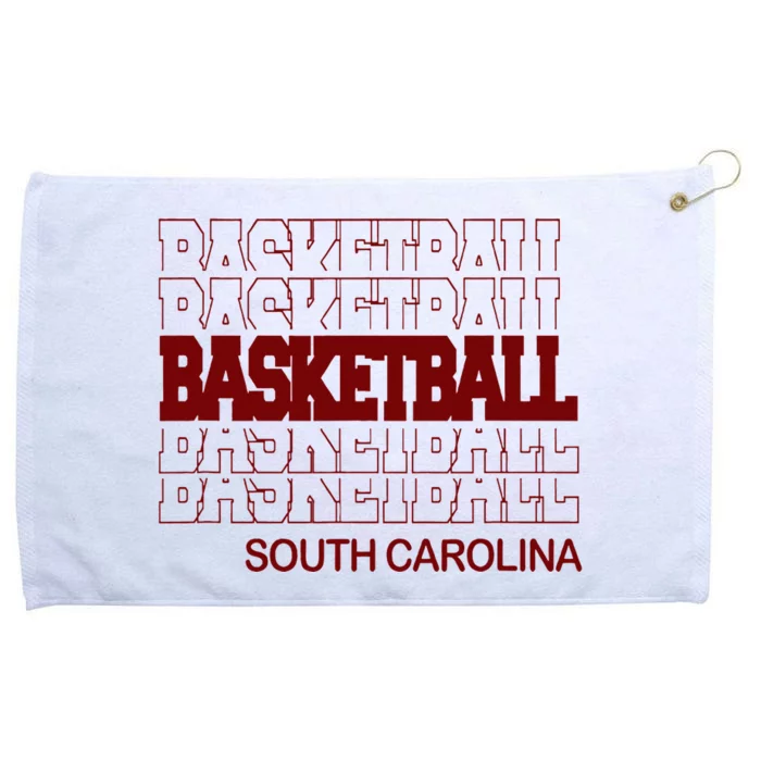 Basketball South Carolina In Modern Stacked Lettering Grommeted Golf Towel