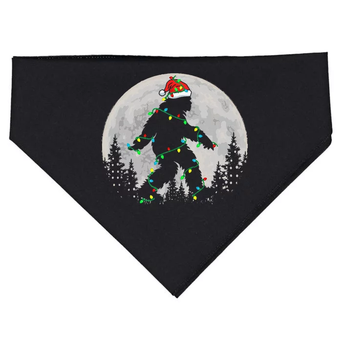 Bigfoot Santa Christmas Tree Lights USA-Made Doggie Bandana