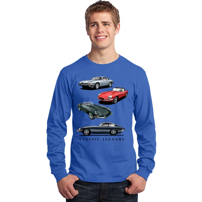 British Sports Cars Gift Classic Jaguars Gift Long Sleeve Shirt