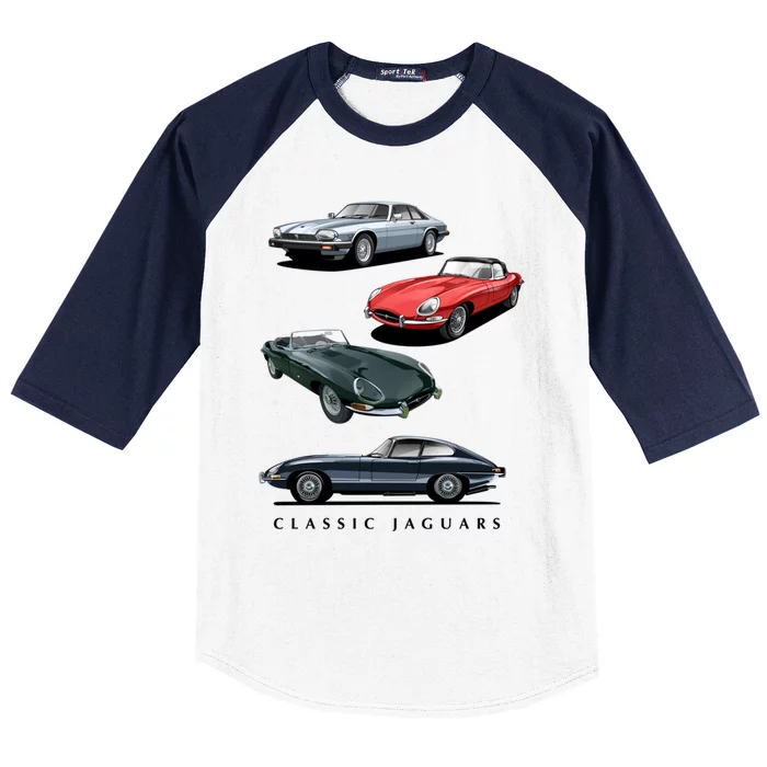 British Sports Cars Gift Classic Jaguars Gift Baseball Sleeve Shirt