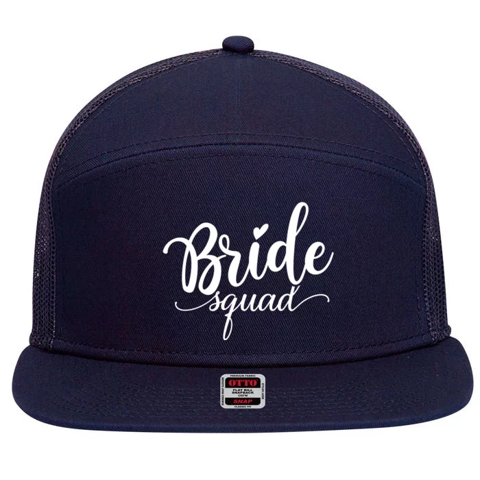 Bride Squad Cute Wedding 7 Panel Mesh Trucker Snapback Hat