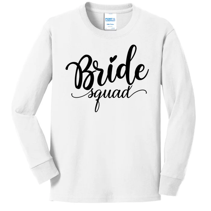 Bride Squad Cute Wedding Kids Long Sleeve Shirt