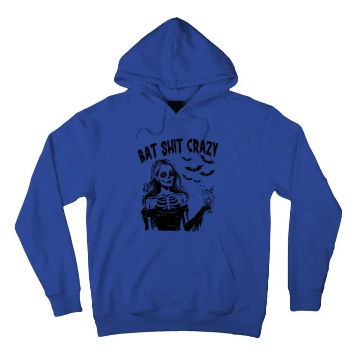 Bat Shit Crazy Halloween Spooky Season Witch Messy Bun Skull Png Snarky Funny Tall Hoodie