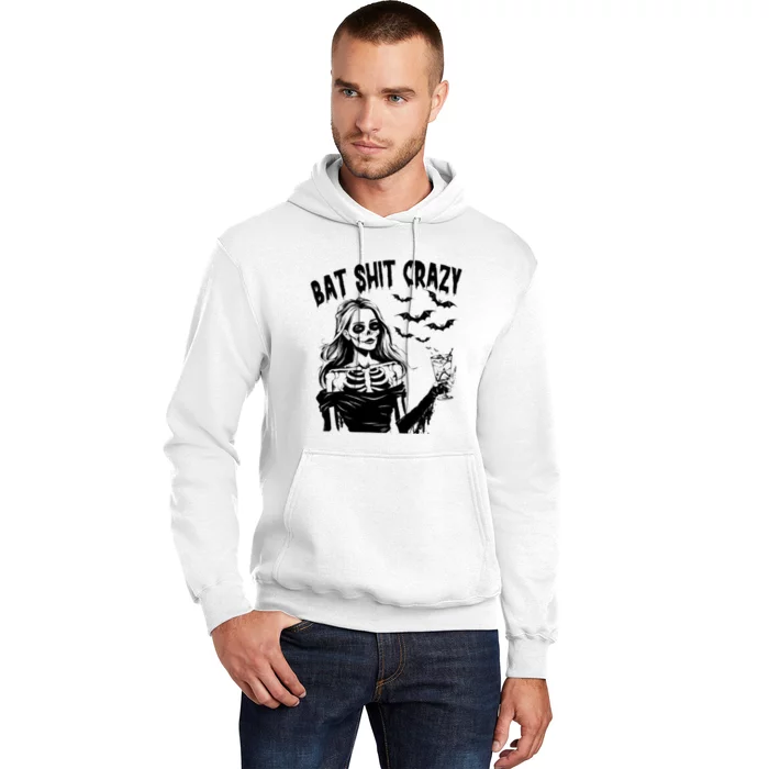 Bat Shit Crazy Halloween Spooky Season Witch Messy Bun Skull Png Snarky Funny Hoodie