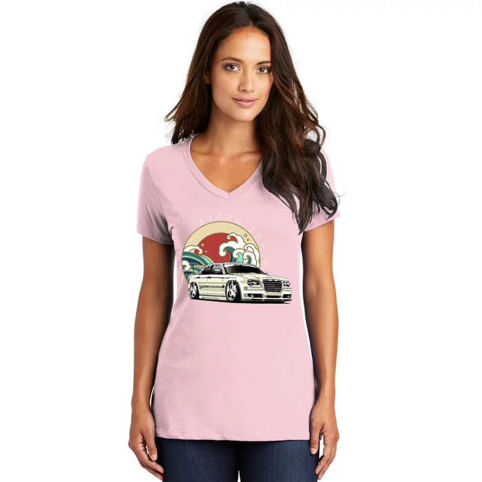 Bippu Style Car Women's V-Neck T-Shirt