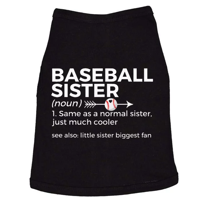 Baseball Sister Definition Little Sister Biggest Fan Doggie Tank