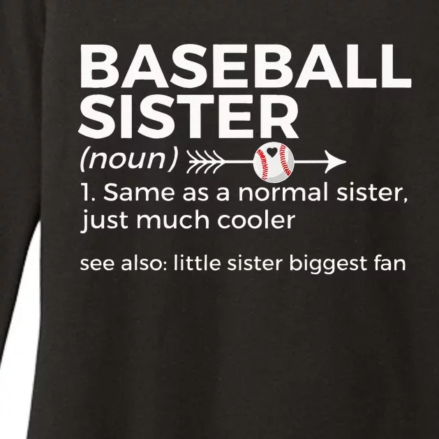 Baseball Sister Definition Little Sister Biggest Fan Womens CVC Long Sleeve Shirt