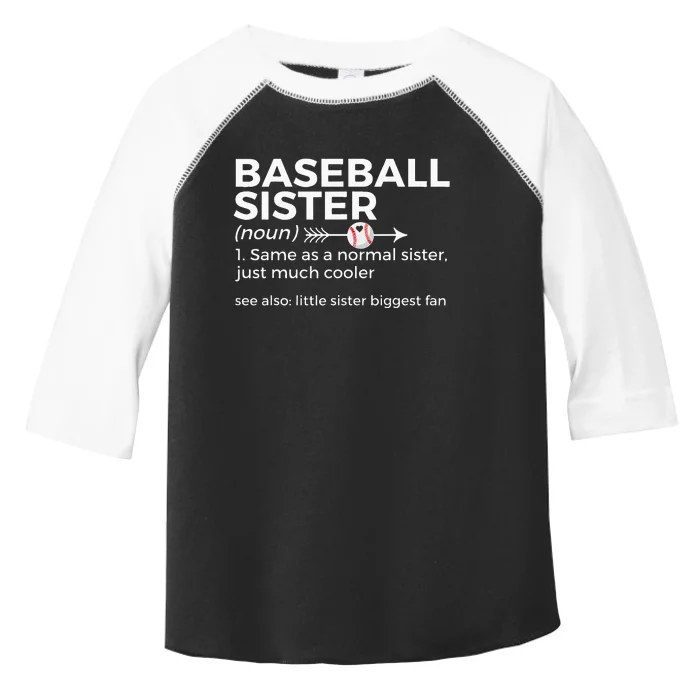 Baseball Sister Definition Little Sister Biggest Fan Toddler Fine Jersey T-Shirt