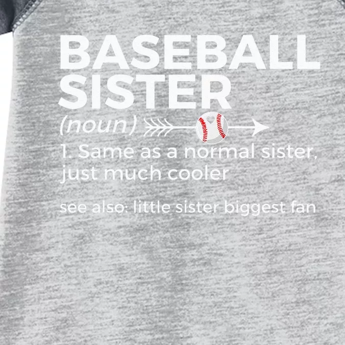 Baseball Sister Definition Little Sister Biggest Fan Infant Baby Jersey Bodysuit