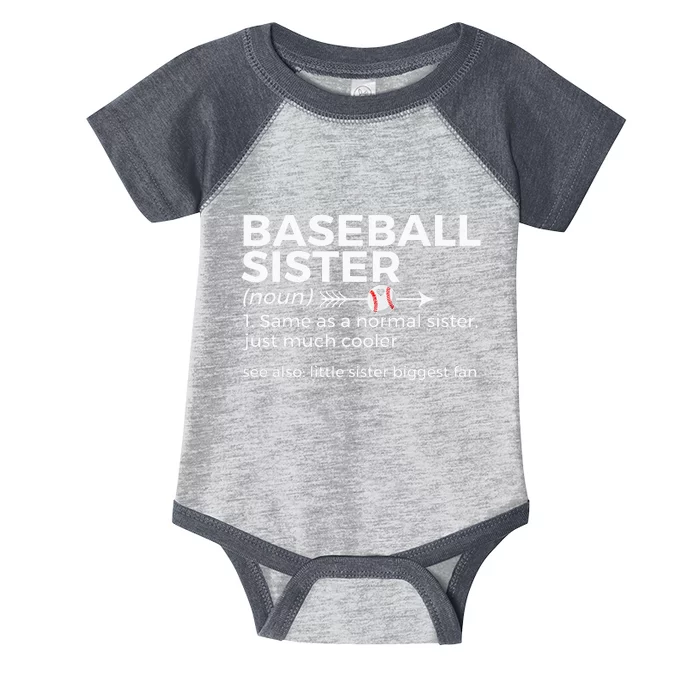 Baseball Sister Definition Little Sister Biggest Fan Infant Baby Jersey Bodysuit