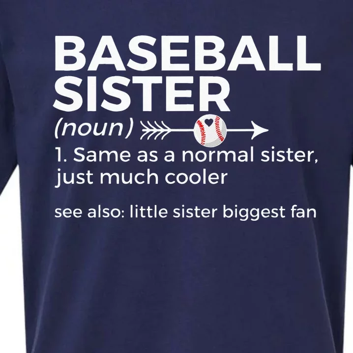 Baseball Sister Definition Little Sister Biggest Fan Sueded Cloud Jersey T-Shirt