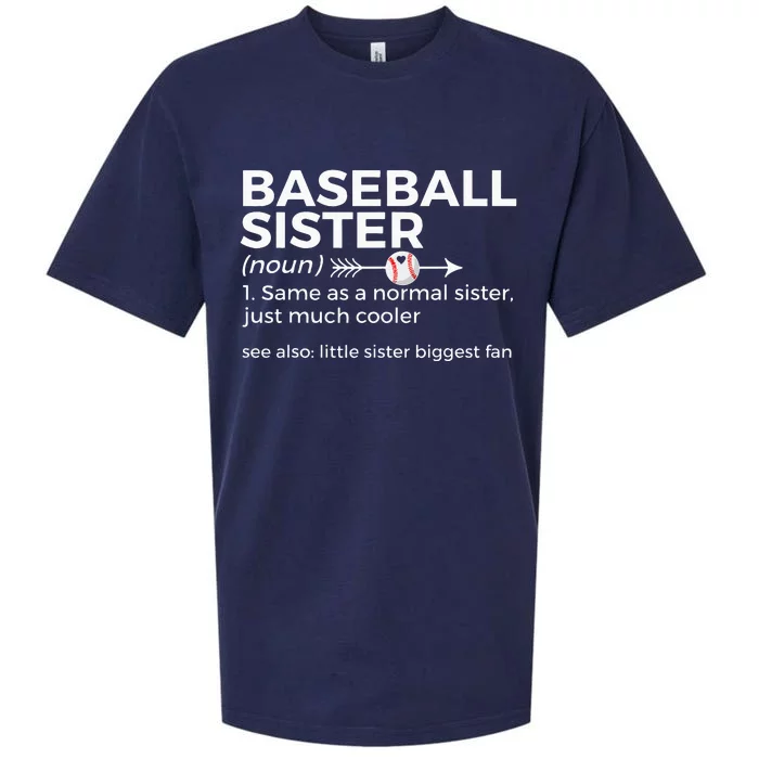 Baseball Sister Definition Little Sister Biggest Fan Sueded Cloud Jersey T-Shirt