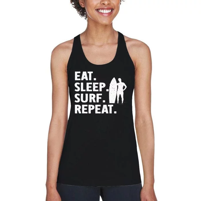 Best Surf Design For Wo Surfing Surfboard Surfer Women's Racerback Tank