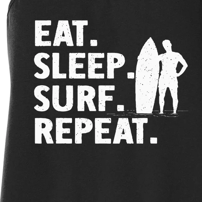 Best Surf Design For Wo Surfing Surfboard Surfer Women's Racerback Tank