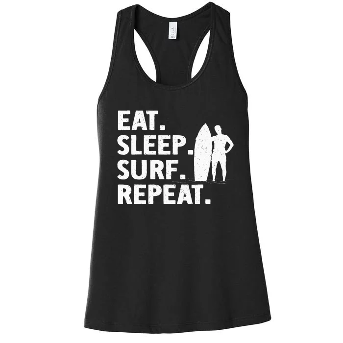 Best Surf Design For Wo Surfing Surfboard Surfer Women's Racerback Tank