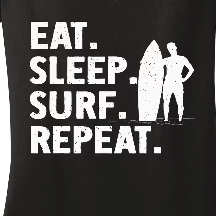 Best Surf Design For Wo Surfing Surfboard Surfer Women's V-Neck T-Shirt