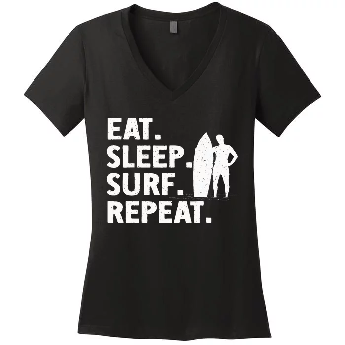 Best Surf Design For Wo Surfing Surfboard Surfer Women's V-Neck T-Shirt