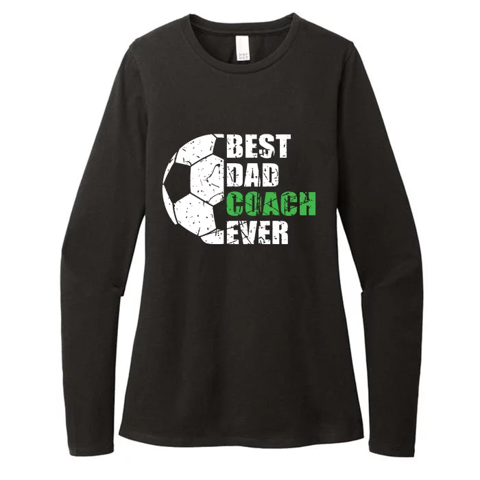 Best Soccer Dad Coach Ever Retro Father Soccer Coach Dad Womens CVC Long Sleeve Shirt