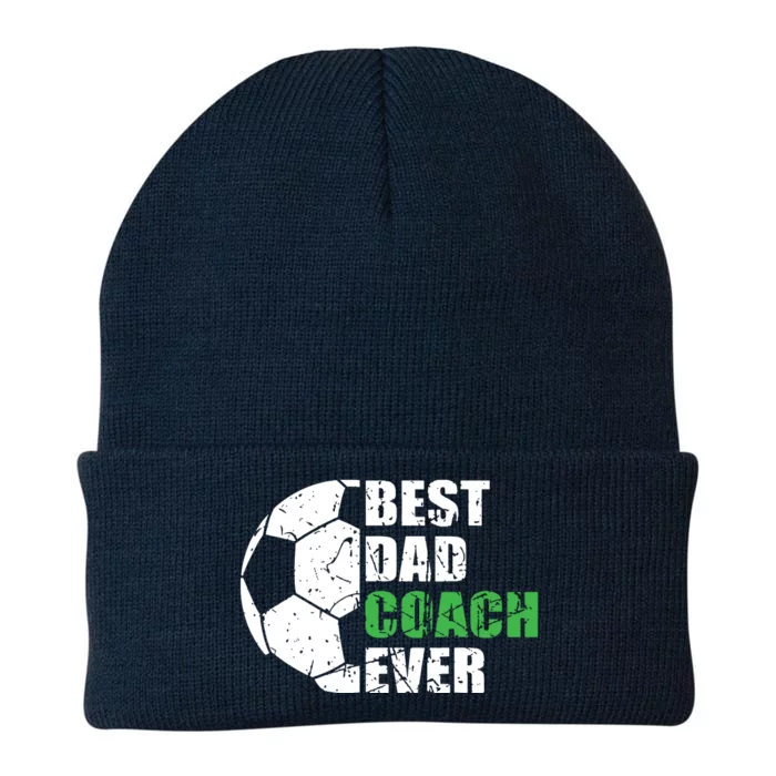 Best Soccer Dad Coach Ever Retro Father Soccer Coach Dad Knit Cap Winter Beanie