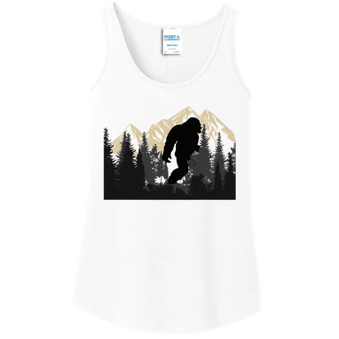 Bigfoot Sasquatch Design Women And Trip Hiking Lovers Ladies Essential Tank