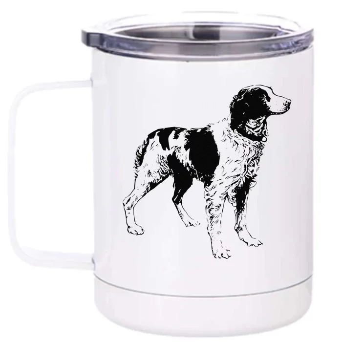 Brittany Spaniel Dog Love Dogs Mothers Fathers Day Front & Back 12oz Stainless Steel Tumbler Cup