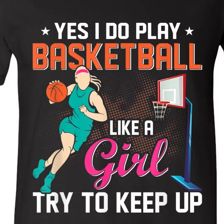 Basketball Sports Design For Women Men V-Neck T-Shirt