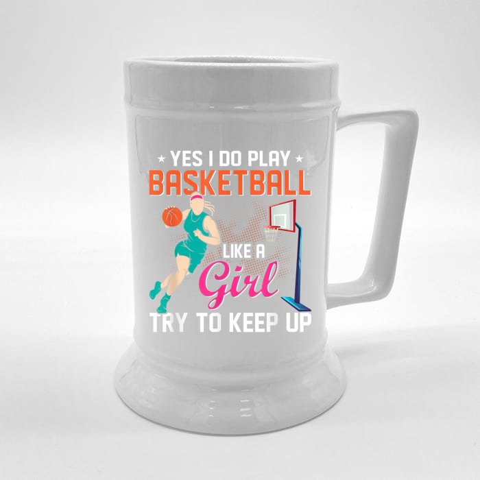 Basketball Sports Design For Women Men Front & Back Beer Stein