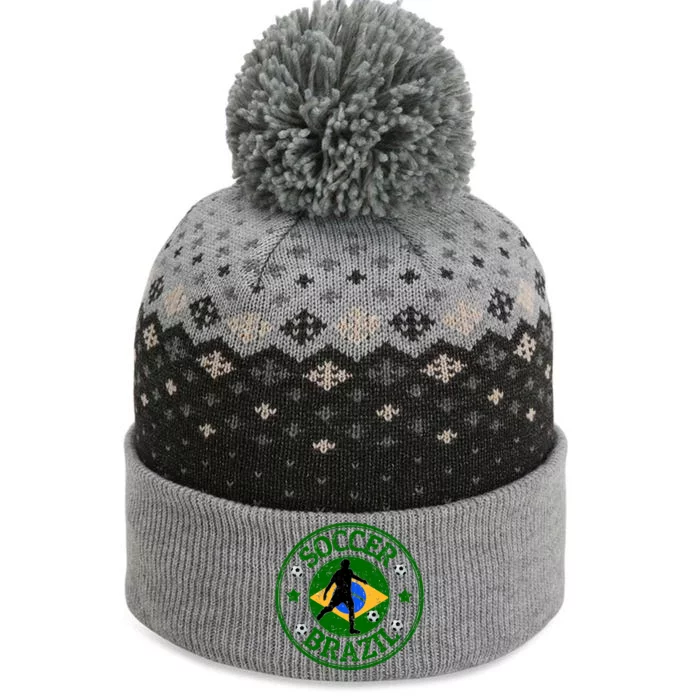 Brazil Soccer Design The Baniff Cuffed Pom Beanie