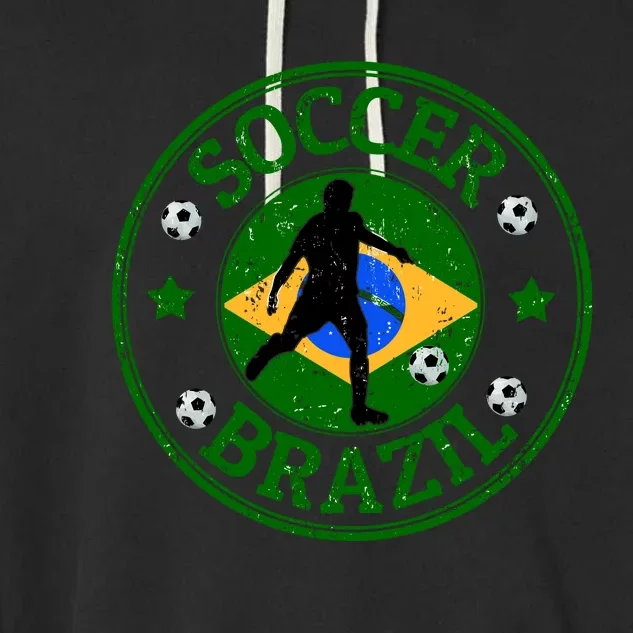 Brazil Soccer Design Garment-Dyed Fleece Hoodie