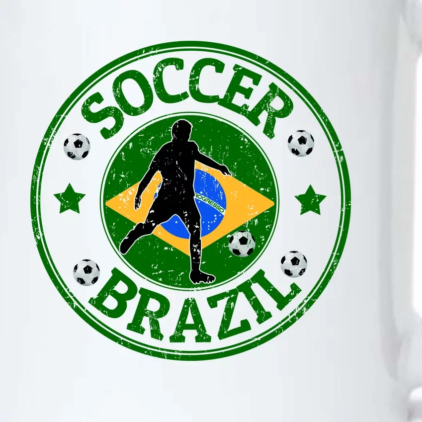 Brazil Soccer Design Black Color Changing Mug