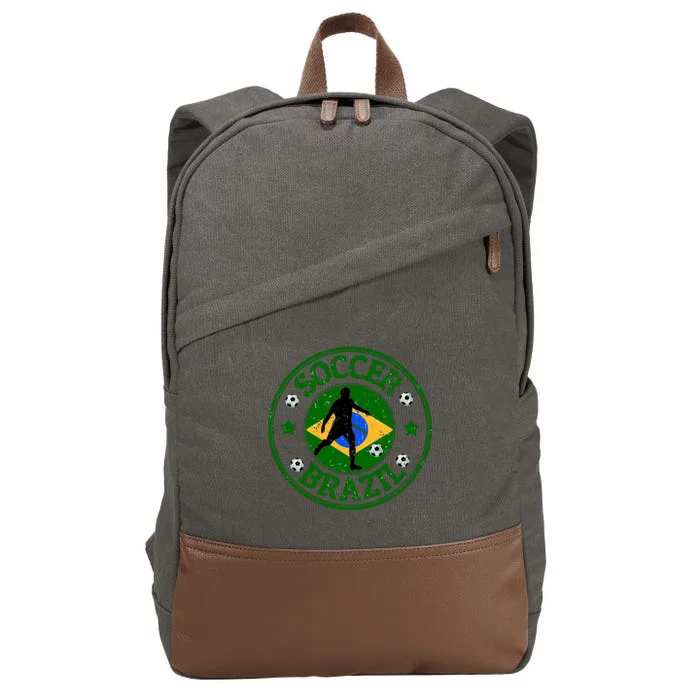 Brazil Soccer Design Cotton Canvas Backpack