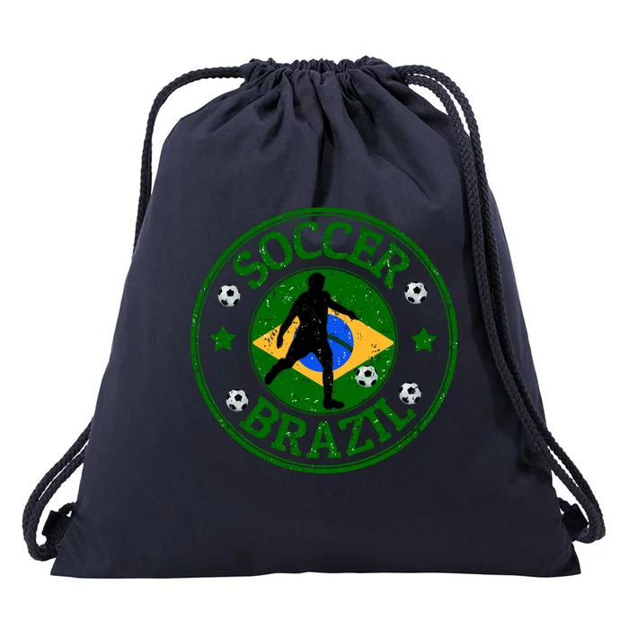 Brazil Soccer Design Drawstring Bag