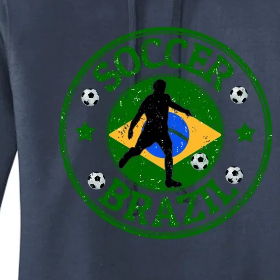 Brazil Soccer Design Women's Pullover Hoodie