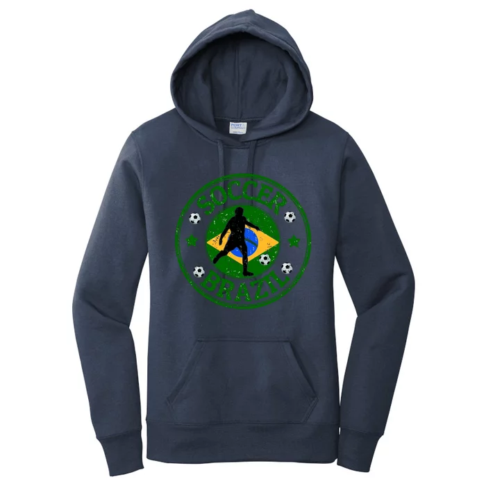 Brazil Soccer Design Women's Pullover Hoodie