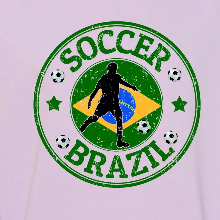 Brazil Soccer Design Garment-Dyed Sweatshirt